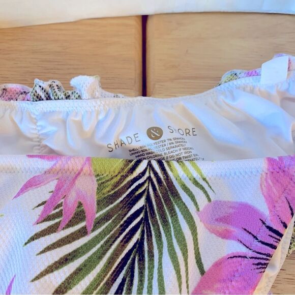 Shade & Shore String Bikini Bottoms Hawaiian Floral Print Sz Large NWOT Swim - Picture 2 of 6
